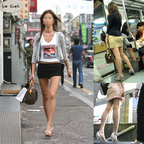 【韓国】綺麗な生脚ミニスカート美女だけを狙った職人たちの街角盗撮スナップ